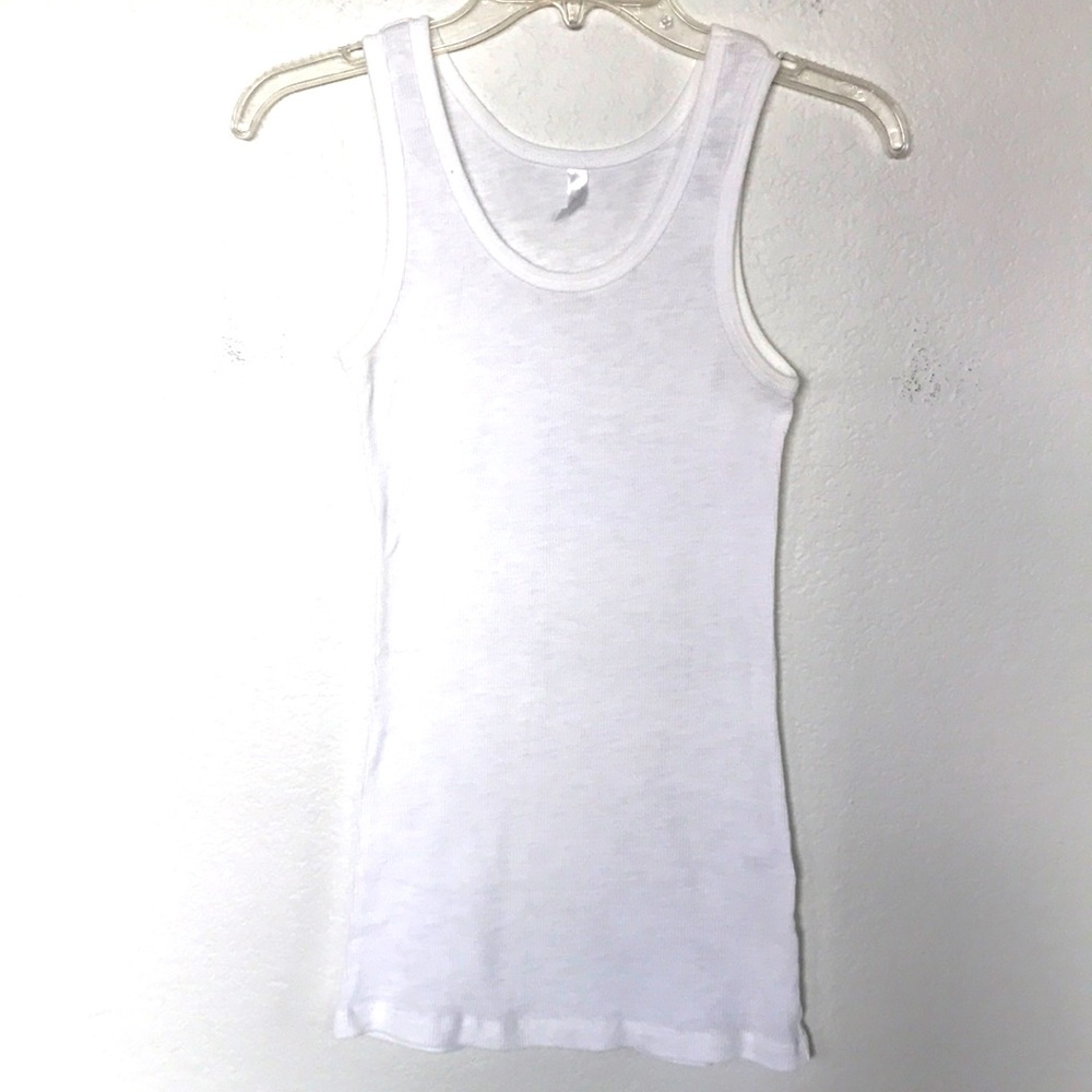 ASPIRE PURE WHITE RIBBED TANK TOP SIZE S